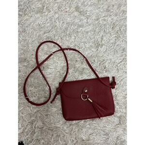 Maroon Vegan Leather CrossBody Bag